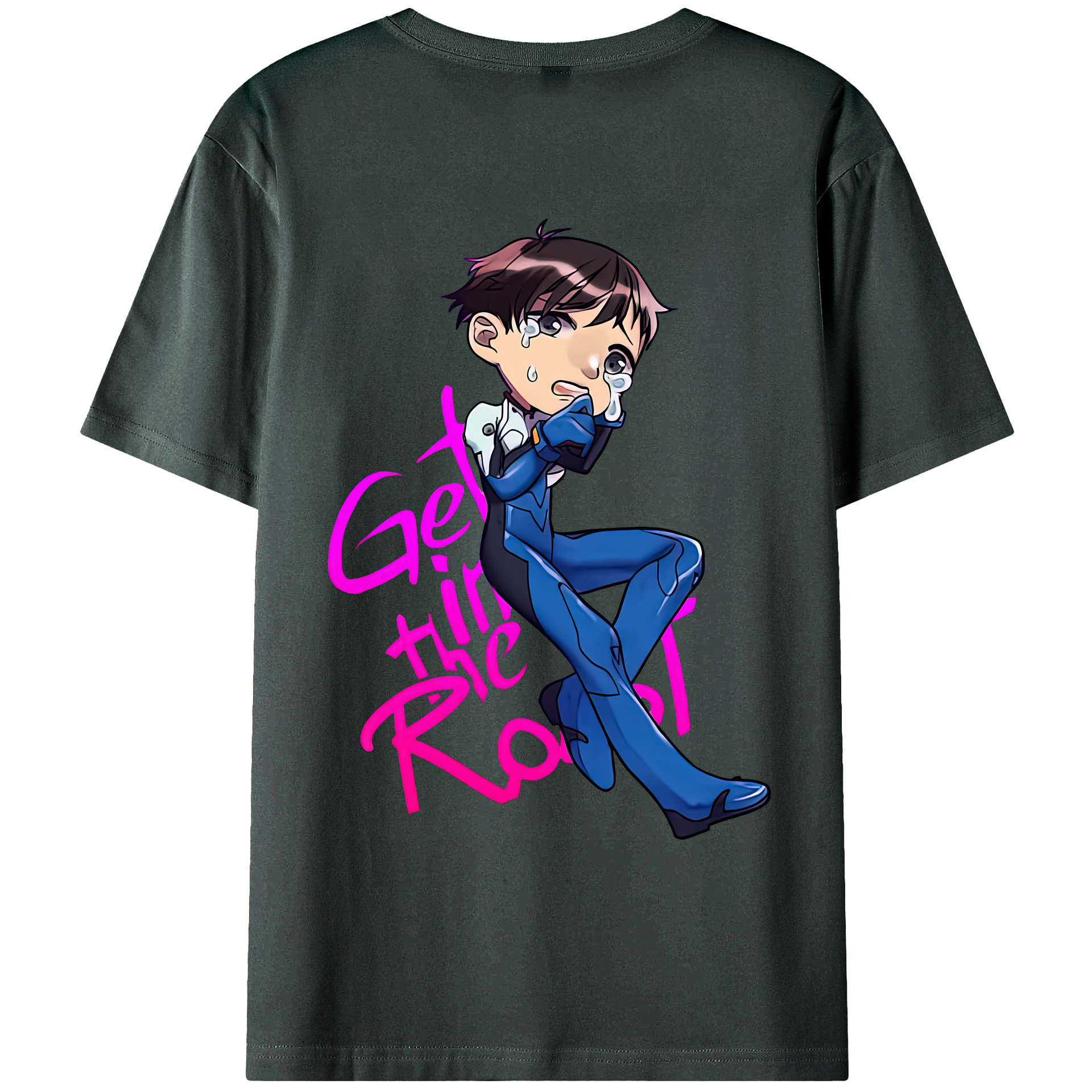 （画像用） EVA 新世紀エヴァンゲリオン 綿100％ メンズ半袖Tシャツ（バックプリント） 通気性